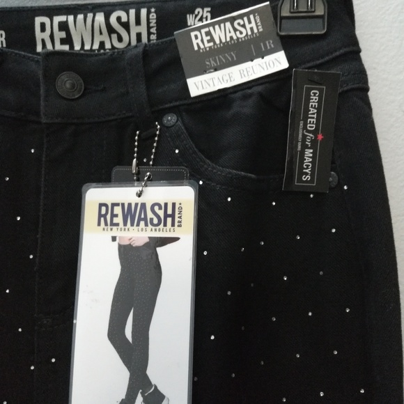 Rewash NWT black polka dot jean size 1R - Picture 2 of 5